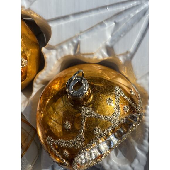 VINTAGE KURT S ADLER CHRISTMAS ORNAMENTS CZECHOSLOVAKIA GOLD AND SILVER -S1 - Picture 7 of 10